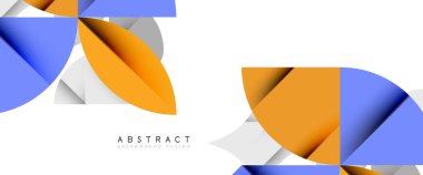 Beyaza asgari geometrik elementler. Yapraklar, yuvarlak üçgenler, yıldızlar.