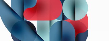 Minimum yuvarlak şekilli geometrik soyut arkaplan. Çember tasarımı. Duvar kağıdı, afiş, arkaplan veya iniş için moda tekno iş şablonu