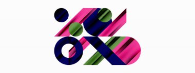 Geometrik diyagonal çizgi ve daire şekli, geniş soyut arkaplan