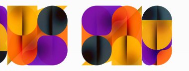 Çemberler ve yuvarlak şekiller geometrik arka planı en aza indirir. Duvar kağıdı, pankart, arkaplan veya iniş için şeffaf geometrik şekiller