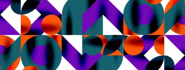Duvarkağıdı, afiş, arkaplan veya iniş için gölgeli metal renk çemberleri ve diğer geometrik elementler