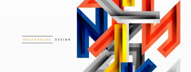 Çizgi zig zag dinamik geometrik soyut arkaplan. Gölge ve ışık efektli renkli çizgiler, çeşitli rotalar konsepti. Duvar kağıdı, bayrak, arkaplan, kart için vektör illüstrasyonu