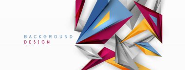 Minimum geometrik soyut arkaplan. Düşük poliamik dinamik üçgen tasarımı. Duvar kağıdı, afiş, arkaplan veya iniş için moda tekno iş şablonu