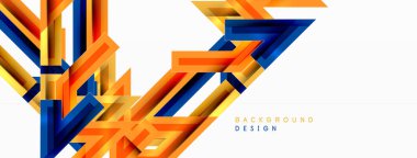 Çizgi zig zag dinamik geometrik soyut arkaplan. Gölge ve ışık efektli renkli çizgiler, çeşitli rotalar konsepti. Duvar kağıdı, bayrak, arkaplan, kart için vektör illüstrasyonu