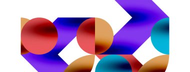 Daire deseni, çizgiler ve oklarla yuvarlak elementler Duvar kağıdı, pankart, arkaplan veya iniş için bileşimi