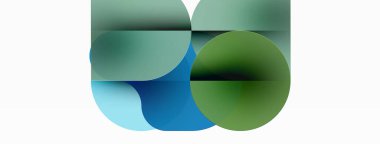 Çemberler ve yuvarlak şekiller geometrik arka planı en aza indirir. Duvar kağıdı, pankart, arkaplan veya iniş için şeffaf geometrik şekiller