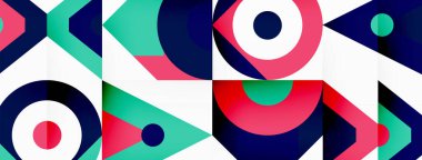 Renkli çember ve soyut üçgen arkaplan. Duvar kağıdı, afiş, sunum, arkaplan şablonu