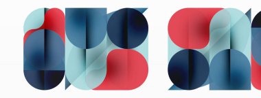 Minimum yuvarlak şekilli geometrik soyut arkaplan. Çember tasarımı. Duvar kağıdı, afiş, arkaplan veya iniş için moda tekno iş şablonu