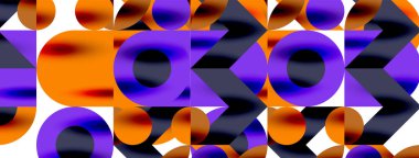 Duvarkağıdı, afiş, arkaplan veya iniş için gölgeli metal renk çemberleri ve diğer geometrik elementler