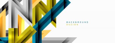 Çizgi zig zag dinamik geometrik soyut arkaplan. Gölge ve ışık efektli renkli çizgiler, çeşitli rotalar konsepti. Duvar kağıdı, bayrak, arkaplan, kart için vektör illüstrasyonu