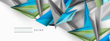 Minimum geometrik soyut arkaplan. Düşük poliamik dinamik üçgen tasarımı. Duvar kağıdı, afiş, arkaplan veya iniş için moda tekno iş şablonu