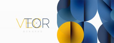 Çemberler ve yuvarlak şekiller geometrik arka planı en aza indirir. Duvar kağıdı, pankart, arkaplan veya iniş için şeffaf geometrik şekiller