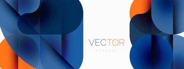 Minimum yuvarlak şekilli geometrik soyut arkaplan. Çember tasarımı. Duvar kağıdı, afiş, arkaplan veya iniş için moda tekno iş şablonu