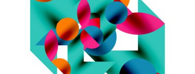 Duvarkağıdı, afiş, arkaplan veya iniş için gölgeli metal renk çemberleri ve diğer geometrik elementler