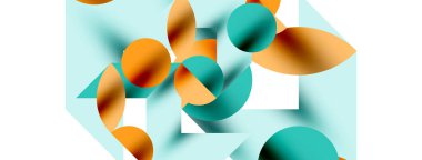 Daire deseni, çizgiler ve oklarla yuvarlak elementler Duvar kağıdı, pankart, arkaplan veya iniş için bileşimi