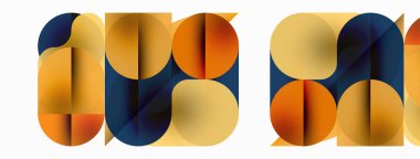 Çemberler ve yuvarlak şekiller geometrik arka planı en aza indirir. Duvar kağıdı, pankart, arkaplan veya iniş için şeffaf geometrik şekiller