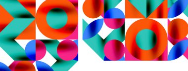 Daire deseni, çizgiler ve oklarla yuvarlak elementler Duvar kağıdı, pankart, arkaplan veya iniş için bileşimi