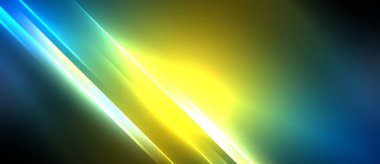 Neon dinamik köşegen ışık ışınları arka planı. Duvar kağıdı, bayrak, sunum, arkaplan için tekno dijital geometrik konsept tasarımı
