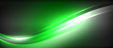 Neon parlayan daire ışınları, karanlıkta ışık saçan yuvarlak çizgiler, gezegen tarzı neon dalga çizgileri. Duvar kağıdı, afiş, arkaplan için enerji yüklü elektrik konsept tasarımı