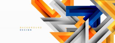 Çizgi zig zag dinamik geometrik soyut arkaplan. Gölge ve ışık efektli renkli çizgiler, çeşitli rotalar konsepti. Duvar kağıdı, bayrak, arkaplan, kart için vektör illüstrasyonu