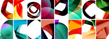 Dalgalar, renkli şekiller ve üç boyutlu gölge efektiyle soyut arkaplan koleksiyonu. Duvar Kağıdı, Sancak, Arkaplan, Kart, Kitap İllüstrasyonu, İniş Sayfası