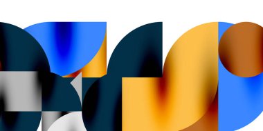 Teknik, dairesel şekilleri, geometrik sanatı en aza indirir. Vektör modern çemberler