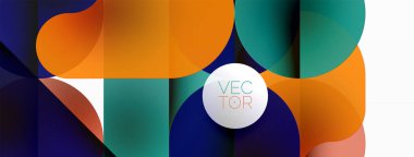 Çemberler ve yuvarlak şekiller geometrik arka planı en aza indirir. Duvar kağıdı, pankart, arkaplan veya iniş için şeffaf geometrik şekiller