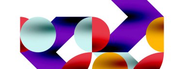 Duvarkağıdı, afiş, arkaplan veya iniş için gölgeli metal renk çemberleri ve diğer geometrik elementler