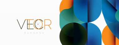 Minimum yuvarlak şekilli geometrik soyut arkaplan. Çember tasarımı. Duvar kağıdı, afiş, arkaplan veya iniş için moda tekno iş şablonu