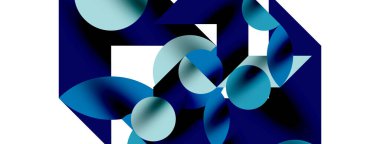 Duvarkağıdı, afiş, arkaplan veya iniş için gölgeli metal renk çemberleri ve diğer geometrik elementler