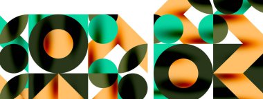 Daire deseni, çizgiler ve oklarla yuvarlak elementler Duvar kağıdı, pankart, arkaplan veya iniş için bileşimi