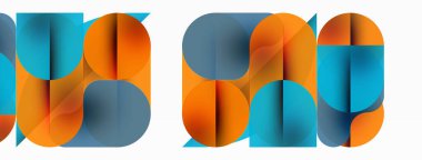 Çemberler ve yuvarlak şekiller geometrik arka planı en aza indirir. Duvar kağıdı, pankart, arkaplan veya iniş için şeffaf geometrik şekiller