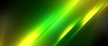 Neon dinamik köşegen ışık ışınları arka planı. Duvar kağıdı, bayrak, sunum, arkaplan için tekno dijital geometrik konsept tasarımı