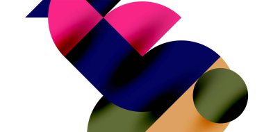 Teknik, dairesel şekilleri, geometrik sanatı en aza indirir. Vektör modern çemberler