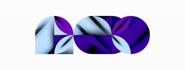 Çember, kare ve çiçek yapraklı geometrik arkaplan. Duvar kağıdı, pankart, arkaplan veya iniş için yuvarlak şekiller