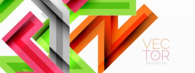 Çizgi zig zag dinamik geometrik soyut arkaplan. Gölge ve ışık efektli renkli çizgiler, çeşitli rotalar konsepti. Duvar kağıdı, bayrak, arkaplan, kart için vektör illüstrasyonu