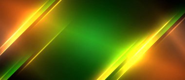 Neon dinamik köşegen ışık ışınları arka planı. Duvar kağıdı, bayrak, sunum, arkaplan için tekno dijital geometrik konsept tasarımı