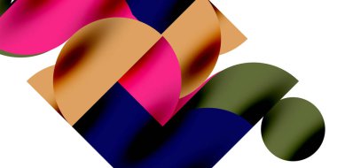 Teknik, dairesel şekilleri, geometrik sanatı en aza indirir. Vektör modern çemberler