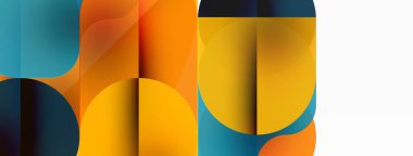 Minimum yuvarlak şekilli geometrik soyut arkaplan. Çember tasarımı. Duvar kağıdı, afiş, arkaplan veya iniş için moda tekno iş şablonu