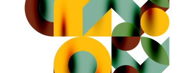 Duvarkağıdı, afiş, arkaplan veya iniş için gölgeli metal renk çemberleri ve diğer geometrik elementler