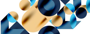 Duvarkağıdı, afiş, arkaplan veya iniş için gölgeli metal renk çemberleri ve diğer geometrik elementler