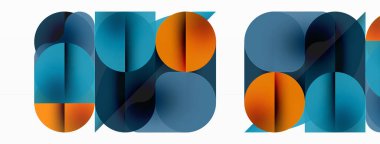 Minimum yuvarlak şekilli geometrik soyut arkaplan. Çember tasarımı. Duvar kağıdı, afiş, arkaplan veya iniş için moda tekno iş şablonu