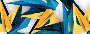 Minimum geometrik soyut arkaplan. Düşük poliamik dinamik üçgen tasarımı. Duvar kağıdı, afiş, arkaplan veya iniş için moda tekno iş şablonu