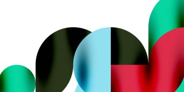 Gölge etkisi parlak daireler ve yuvarlak üçgenler geometrik modern sanat. Duvar Kağıdı, Sancak, Arkaplan, Kart, Kitap İllüstrasyonu, İniş Sayfası