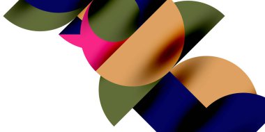 Teknik, dairesel şekilleri, geometrik sanatı en aza indirir. Vektör modern çemberler