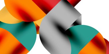Gölge etkisi parlak daireler ve yuvarlak üçgenler geometrik modern sanat. Duvar Kağıdı, Sancak, Arkaplan, Kart, Kitap İllüstrasyonu, İniş Sayfası