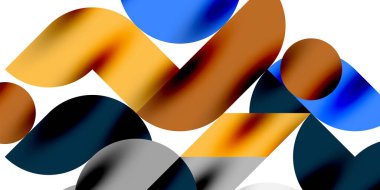 Teknik, dairesel şekilleri, geometrik sanatı en aza indirir. Vektör modern çemberler