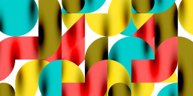 Teknik, dairesel şekilleri, geometrik sanatı en aza indirir. Vektör modern çemberler