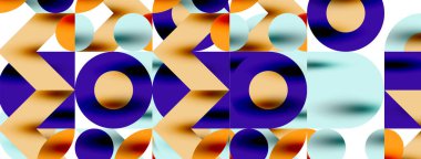 Duvarkağıdı, afiş, arkaplan veya iniş için gölgeli metal renk çemberleri ve diğer geometrik elementler