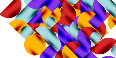 Teknik, dairesel şekilleri, geometrik sanatı en aza indirir. Vektör modern çemberler